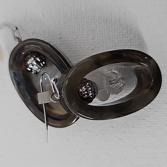 Chico's Lightweight Oval Gray Drop Earrings - Picture 1 of 9